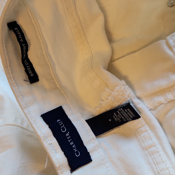 NEW Charter Club White Jeans With Cutout Leg Details - Picture 4 of 4